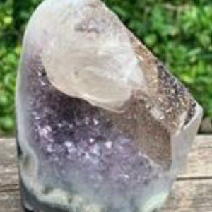 Amethyst with Calcite crystal